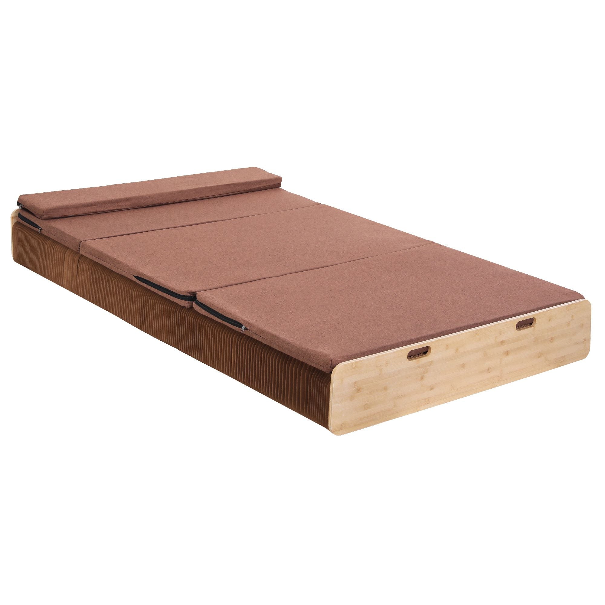 Artiss Folding Kraft Paper Bed Frame with Mattress and Pillow 300kg Capacity 200x120cm-1