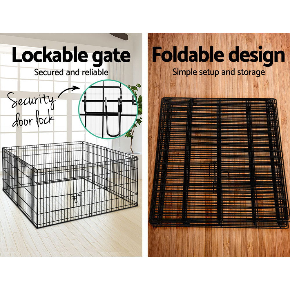 NNEDSZ 24 8 Panel Pet Dog Playpen Puppy Exercise Cage Enclosure Play Pen Fence-4