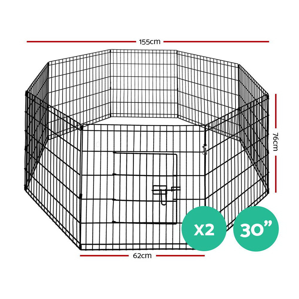 NNEDSZ 2X30 8 Panel Pet Dog Playpen Puppy Exercise Cage Enclosure Fence Play Pen-1