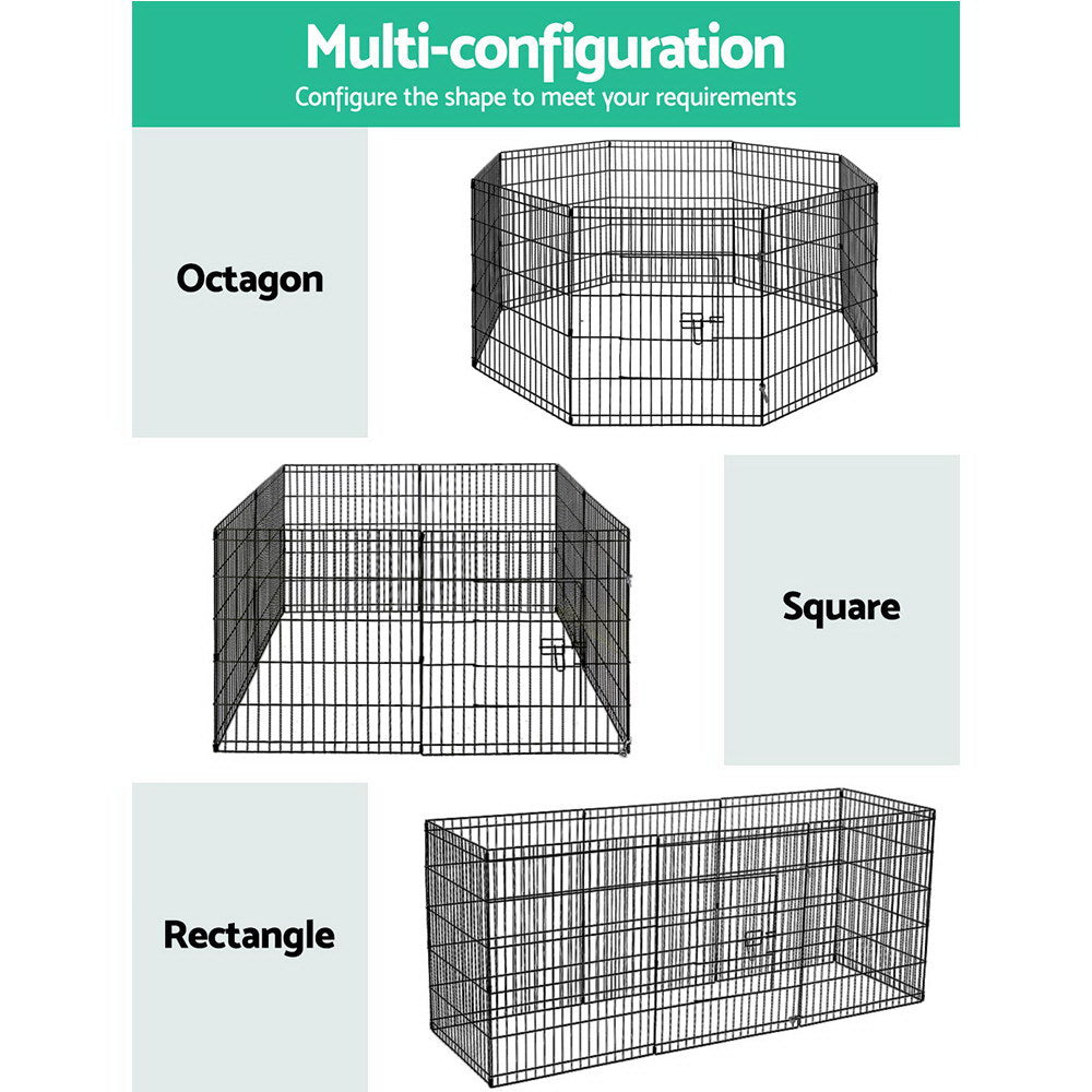 NNEDSZ 2X30 8 Panel Pet Dog Playpen Puppy Exercise Cage Enclosure Fence Play Pen-3