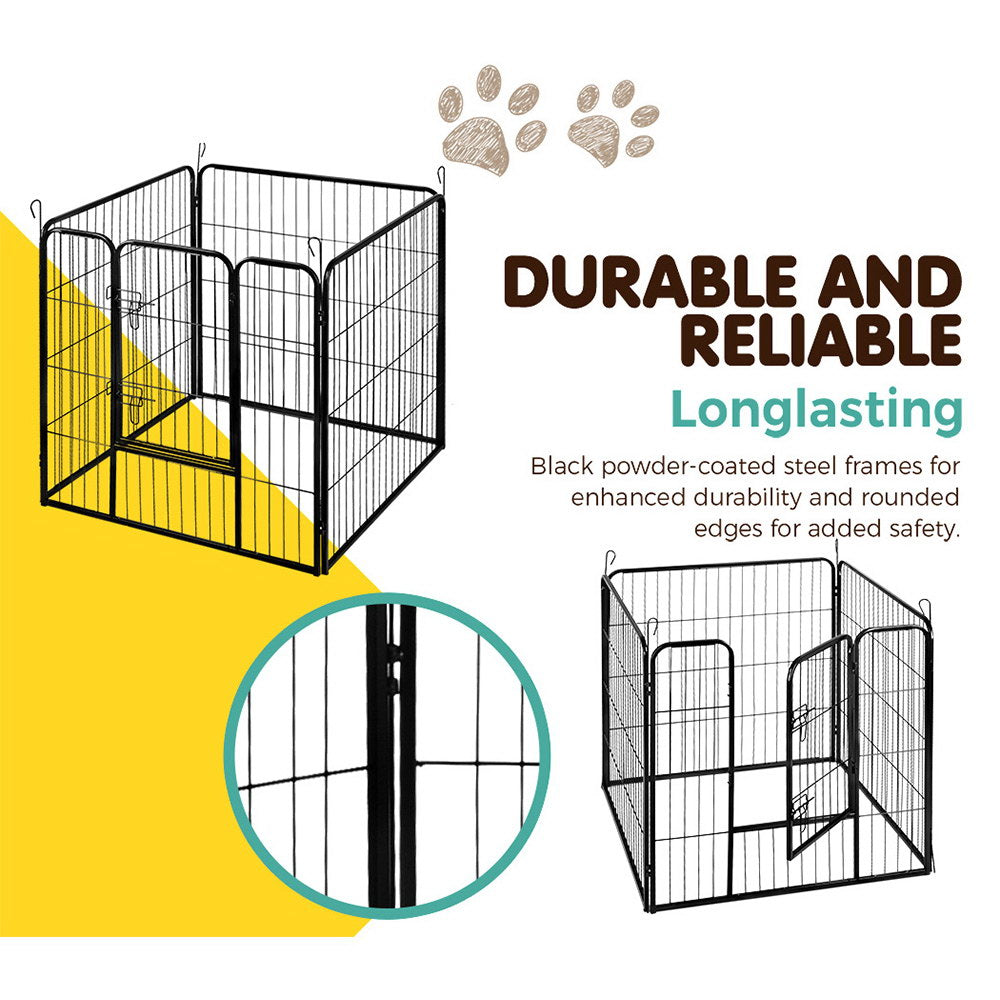 NNEDSZ 8 Panel Pet Dog Playpen Puppy Exercise Cage Enclosure Fence Play Pen 80x80cm-4
