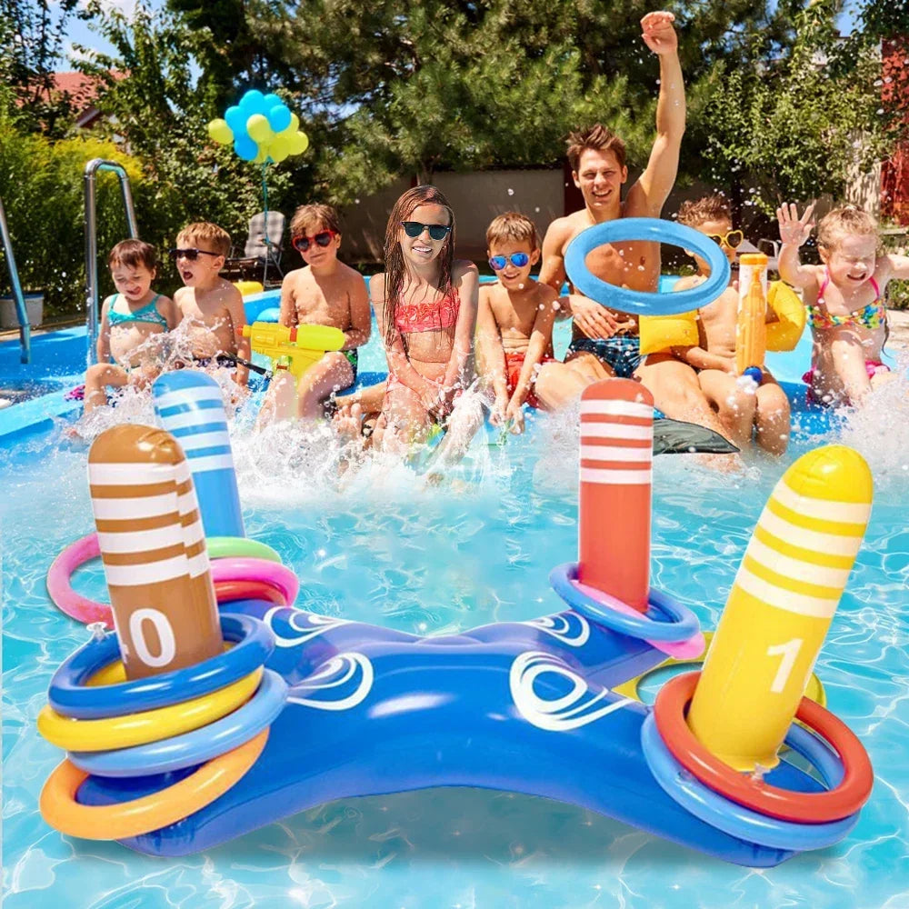 Inflatable Ring Toss Game Floating Pool Toys Set-1