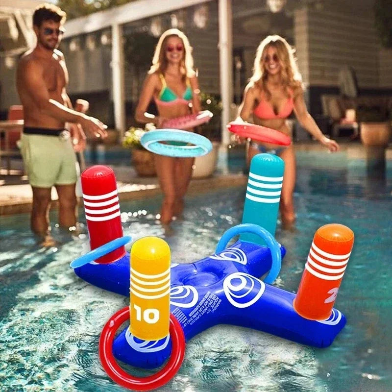 Inflatable Ring Toss Game Floating Pool Toys Set-3