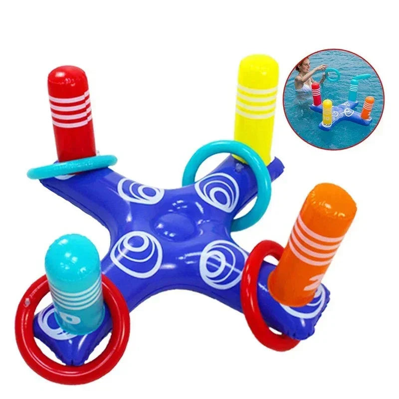 Inflatable Ring Toss Game Floating Pool Toys Set-0