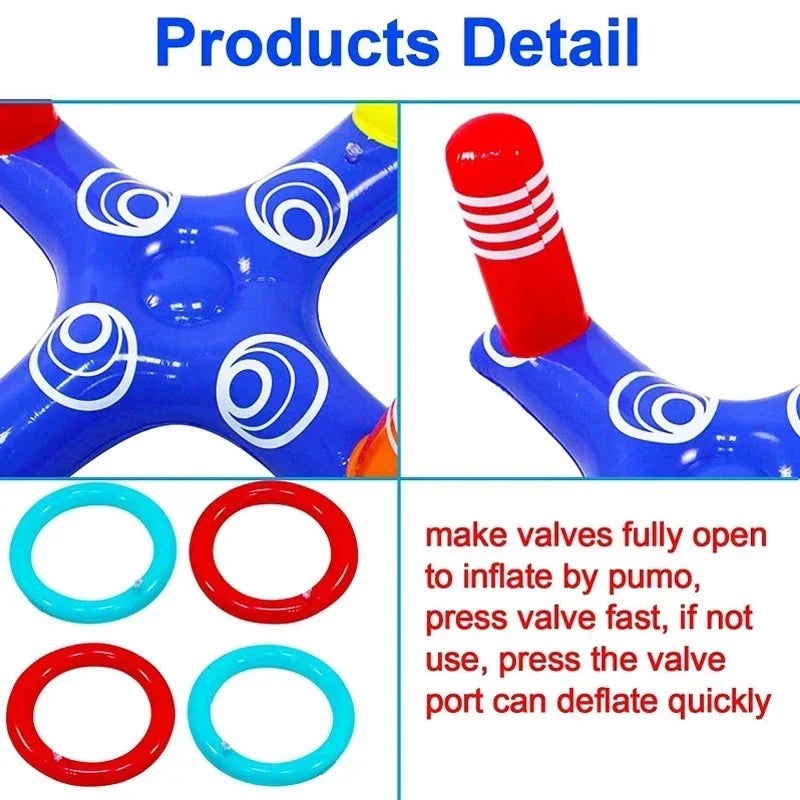 Inflatable Ring Toss Game Floating Pool Toys Set-4