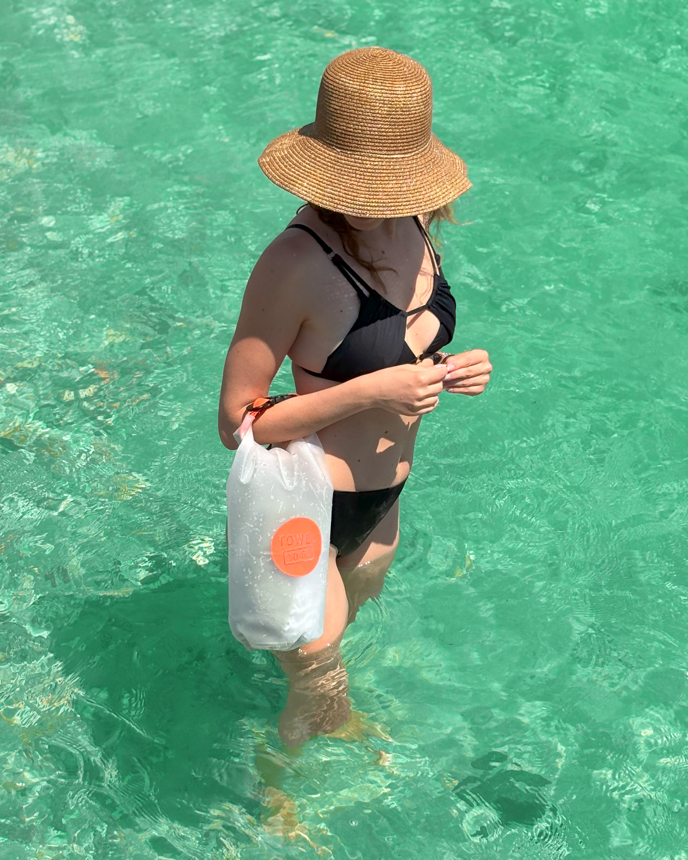 Towel to Go Roll N Go Bag – Waterproof & Transparent Dry Bag, Orange (5 Liters)-2