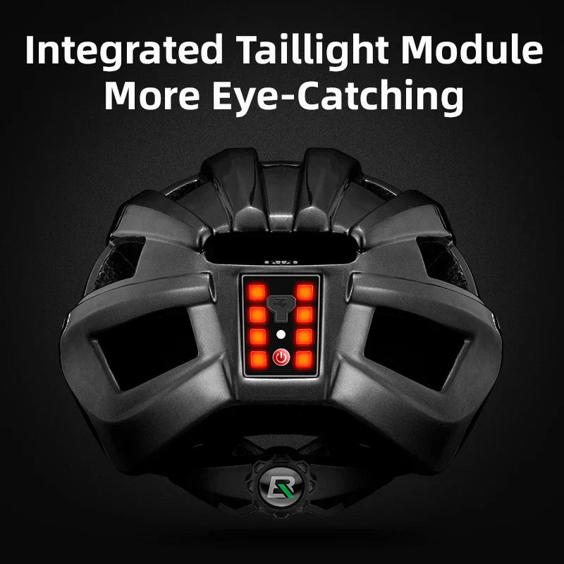 Bicycle Helmet with USB Rechargeable Rear Light Titanium-3