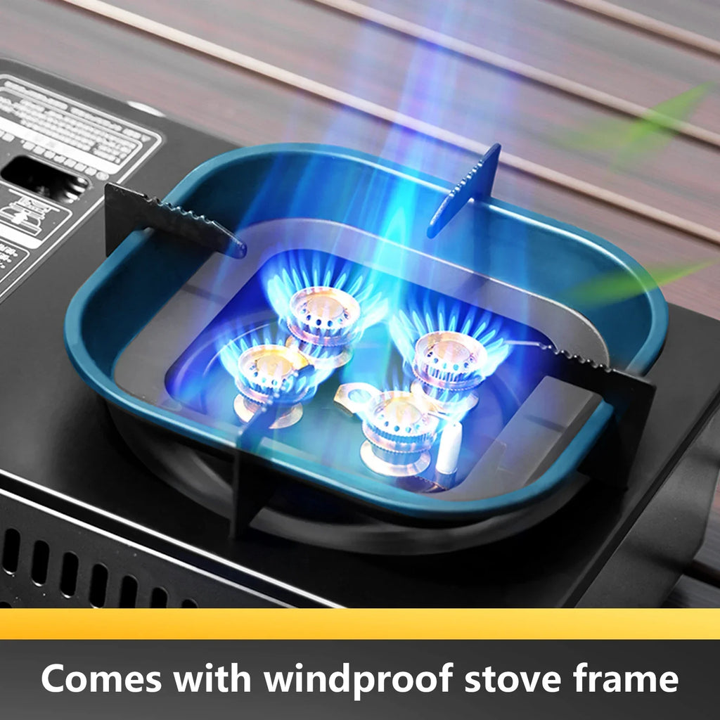 5800W Camping Gas Stove High Firepower Cassette Green