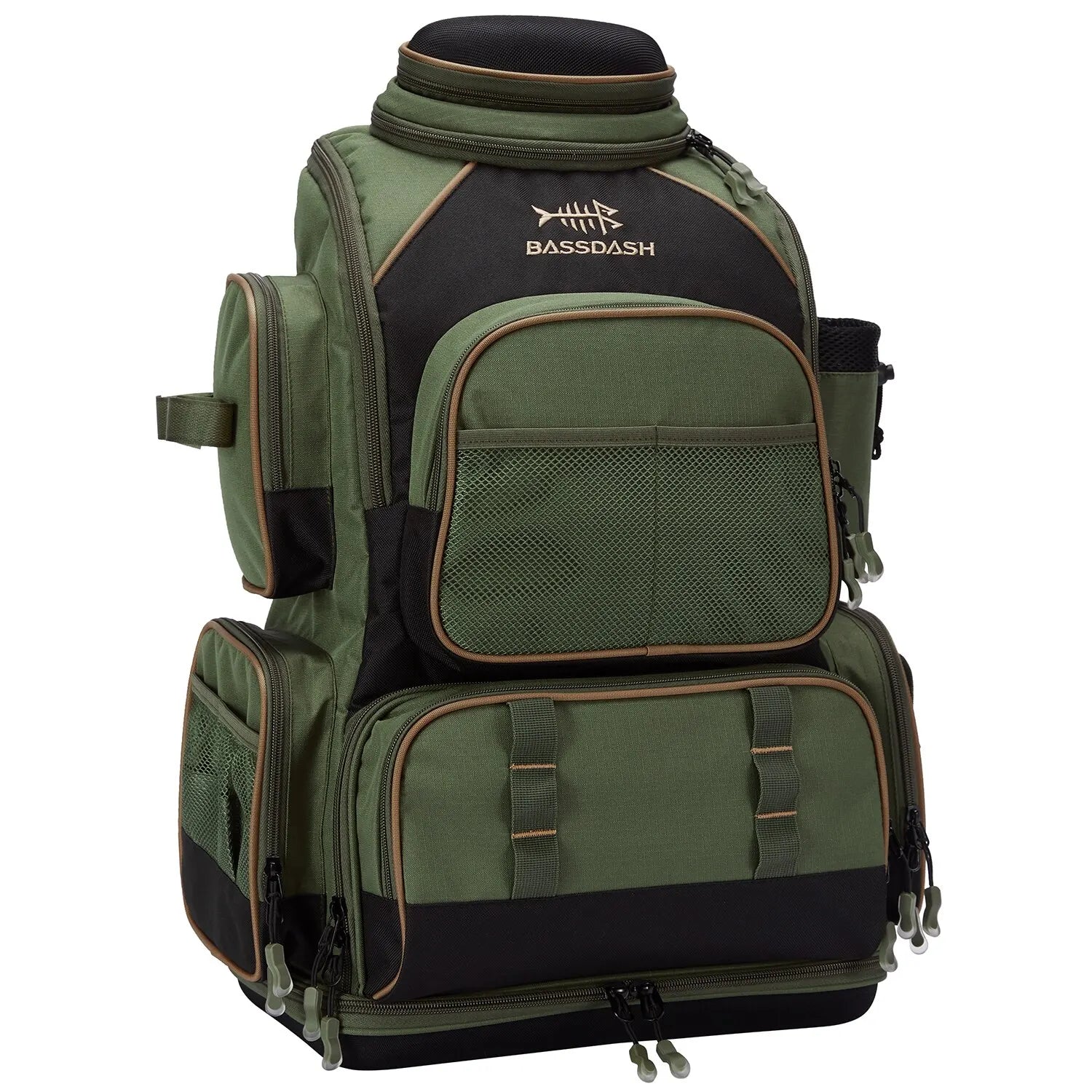 Tactical Fishing Tackle Backpack Lightweight Soft Tackle Bag Army Green-0