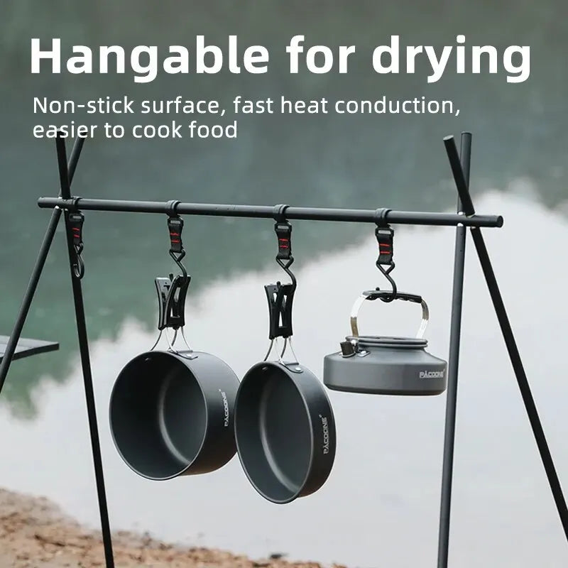 NNEOBA Camping Cookware Set Portable Pot Kettle Pan Outdoor Kit