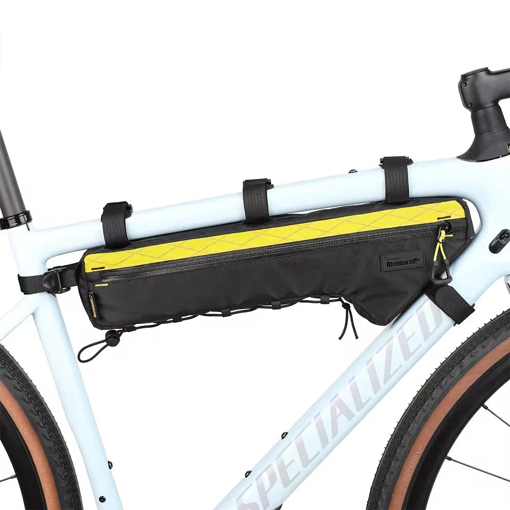 2.4L Water-Resistant Triangle Frame Bag Crossbeam Pouch Yellow-1