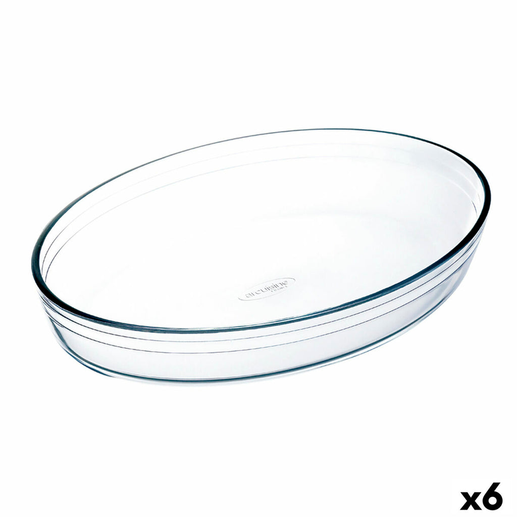 Oven Dish Ô Cuisine Ocuisine Vidrio Transparent Glass Oval 26,2 x 17,9 x 6,2 cm (6 Units)-0