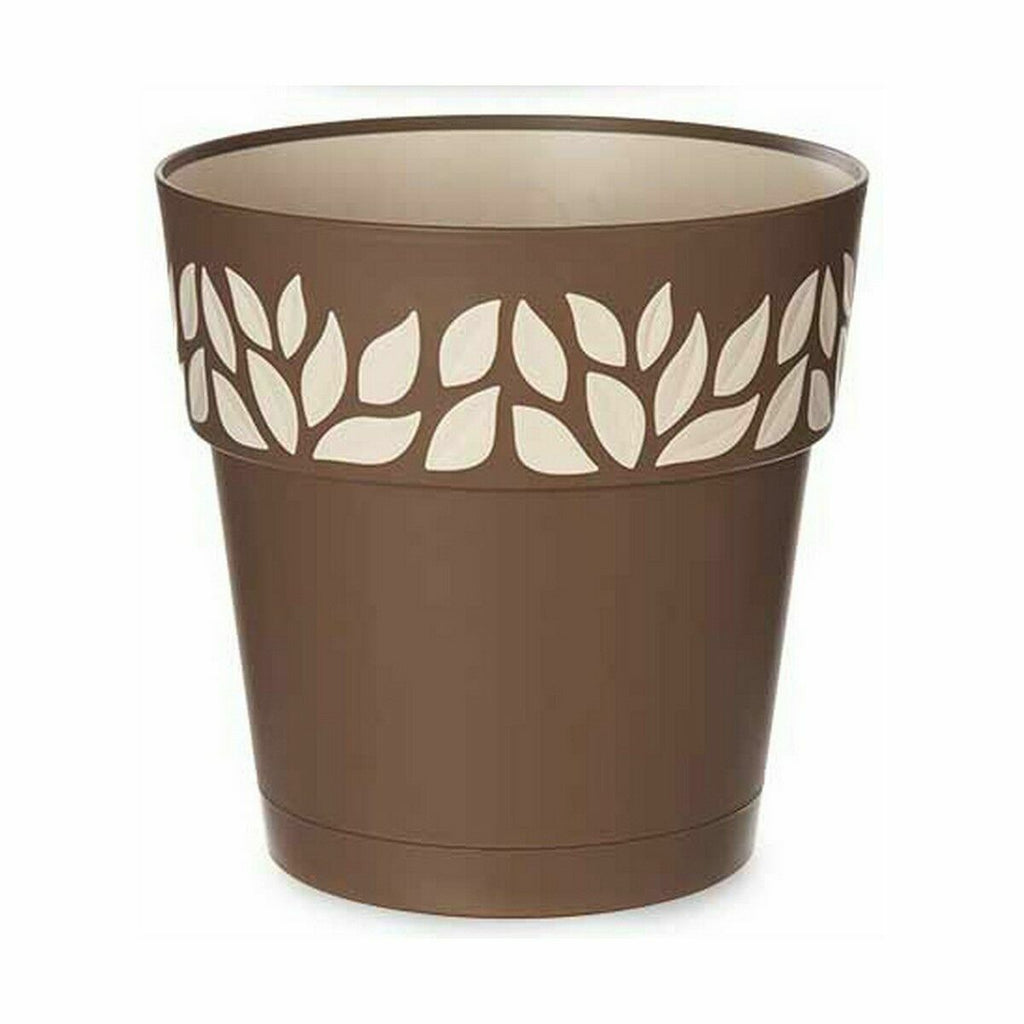 Self-watering flowerpot Stefanplast Cloe Brown Plastic 25 x 25 x 25 cm (6 Units)-2