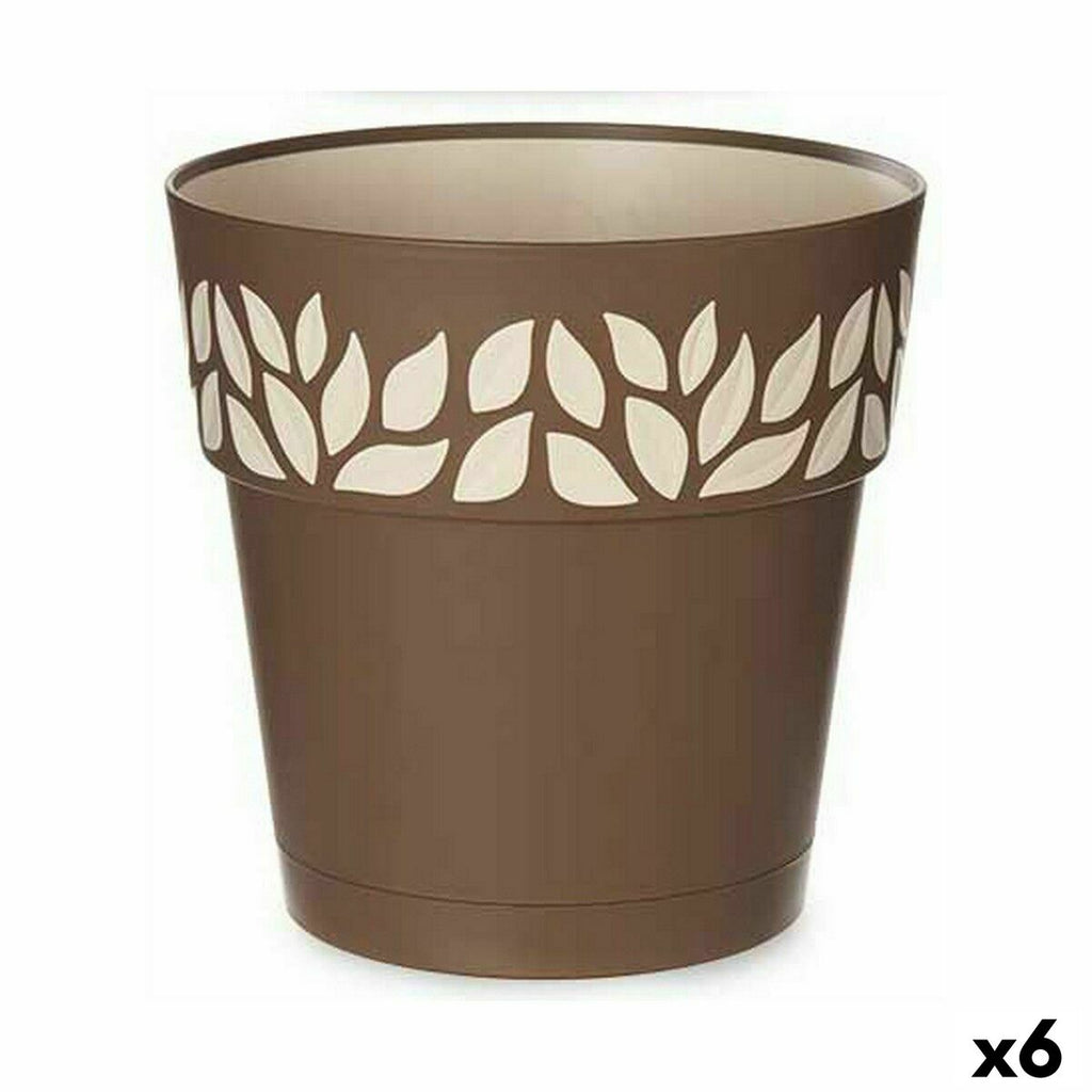 Self-watering flowerpot Stefanplast Cloe Brown Plastic 25 x 25 x 25 cm (6 Units)-0