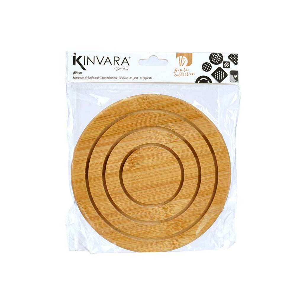 Table Mat Kinvara Natural Bamboo Circular 19 x 1 x 19 cm (24 Units)-2