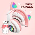 NNEOBA Wireless Cat Ears Headphone Pink