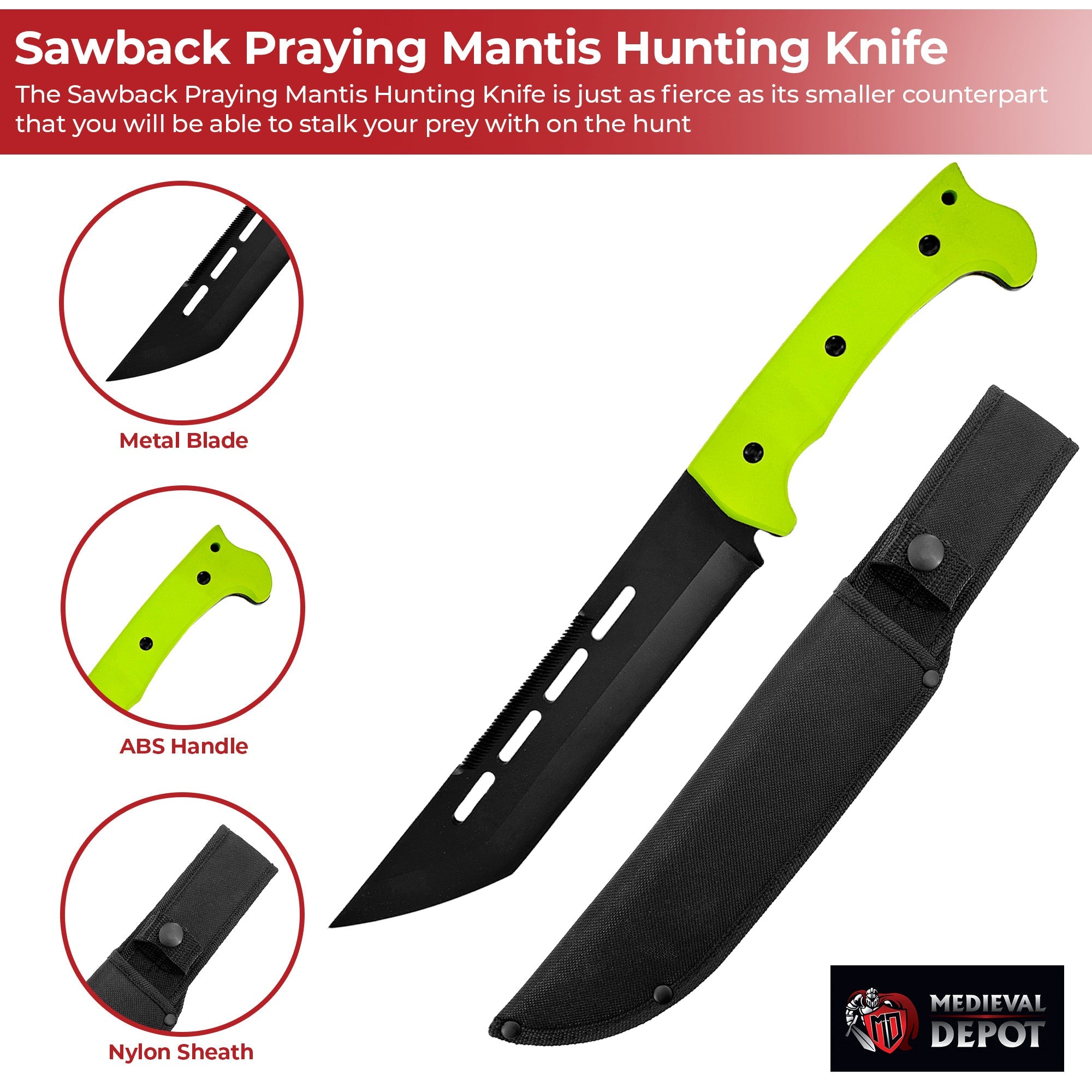 Sawback Praying Mantis Hunting Knife-2