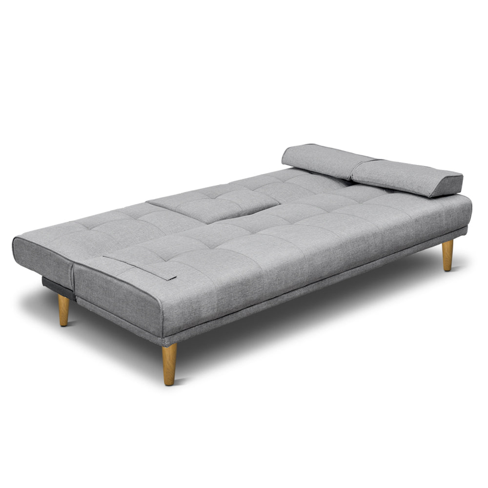 NNEDSZ 3 Seater Fabric Sofa Bed - Grey