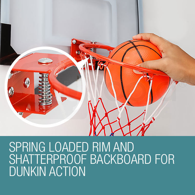 NNEMB Indoor Mini Basketball Hoop Ring Backboard Kit Door Mounted Mount Kid Set