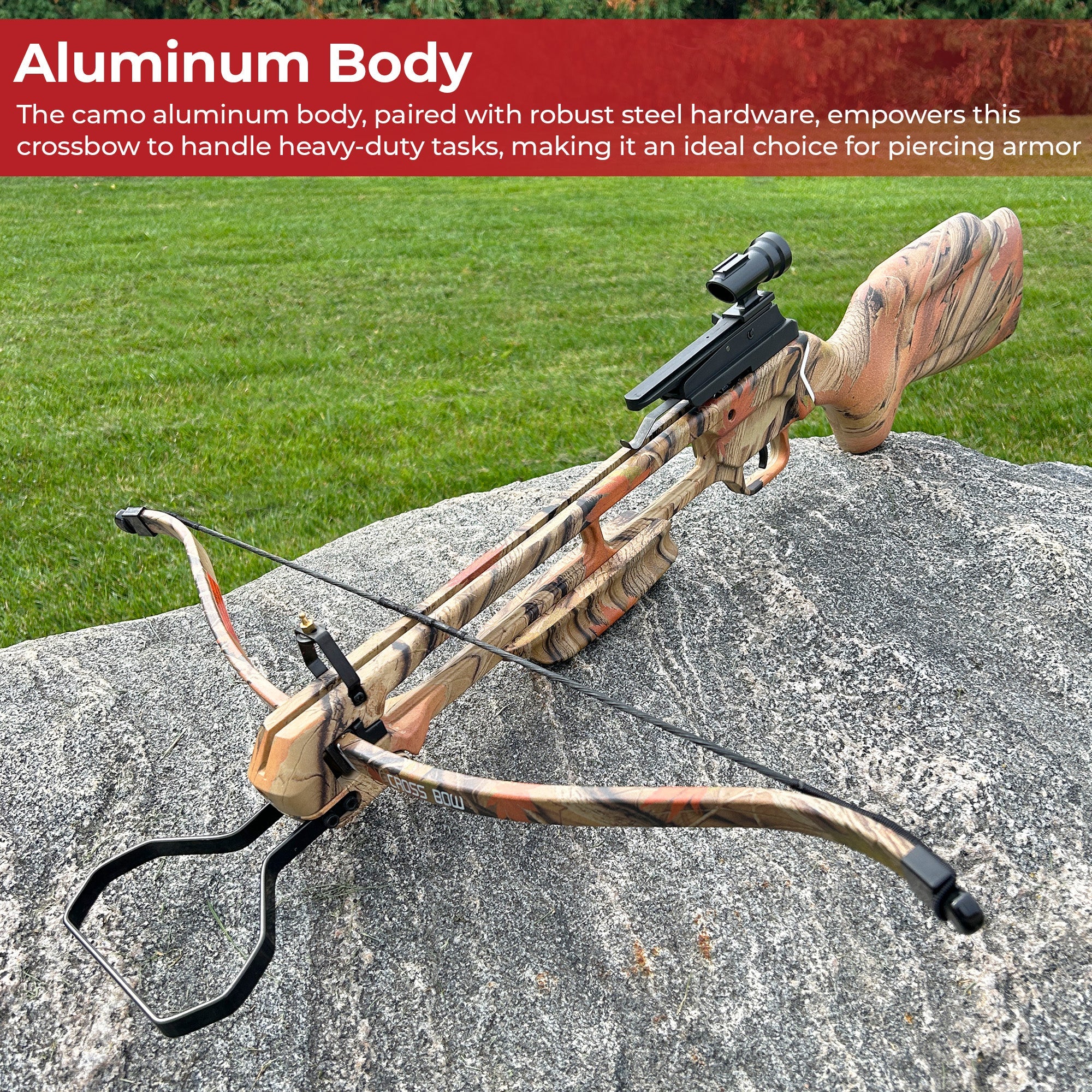 Stealth Striker Hunting Pre Strung Autumn Camo 150LBS Crossbow-4