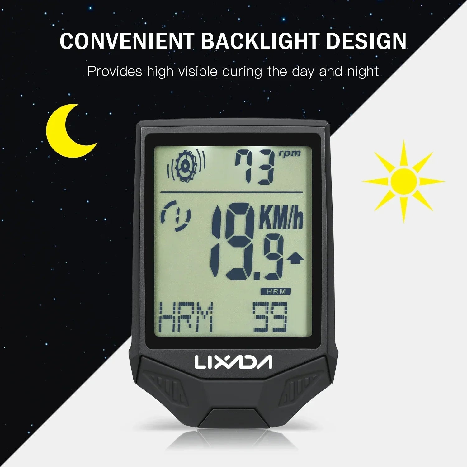 Wireless Bike Computer Speed Meter with Heart Rate Sensor-3