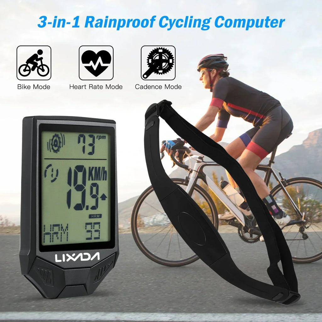 Wireless Bike Computer Speed Meter with Heart Rate Sensor-1