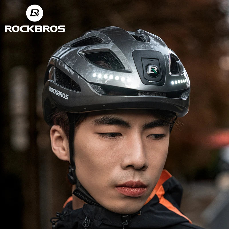 Rechargeable LED Cycling Helmet with Type-C Charging Grey-1