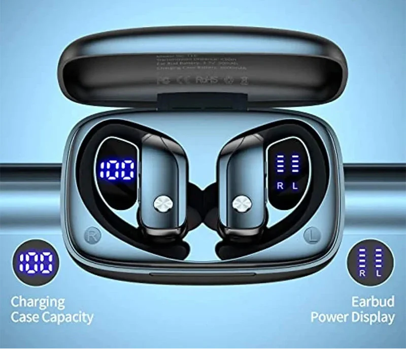 NNEOBA Wireless Bluetooth EarHook Headset with LED Display