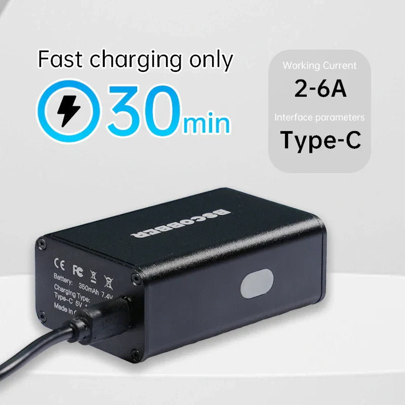 Mini Air Pump Bike 100PSI Rechargeable Wireless Compressor Black-3