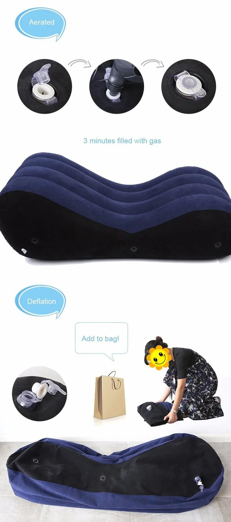 NNEOBA Folding Living Room Chairs Inflatable Sofa