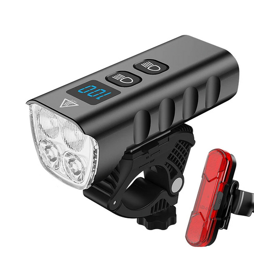 6400mAh Bike Front Light 2400LM LED Headlight Black-0