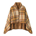NNEOBA Wearable Plaid Fleece Blanket Shawl