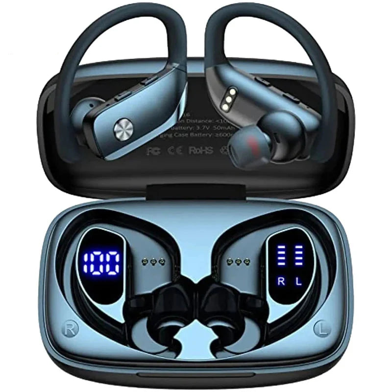 NNEOBA Wireless Bluetooth EarHook Headset with LED Display