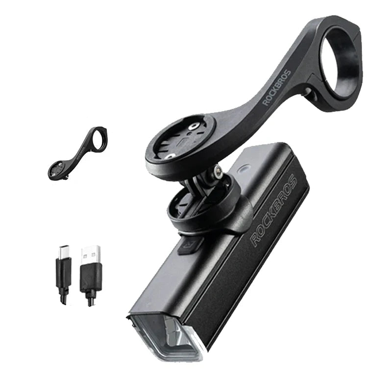 1000LM Bike Light with Battery USB-C Front Lamp Black-0
