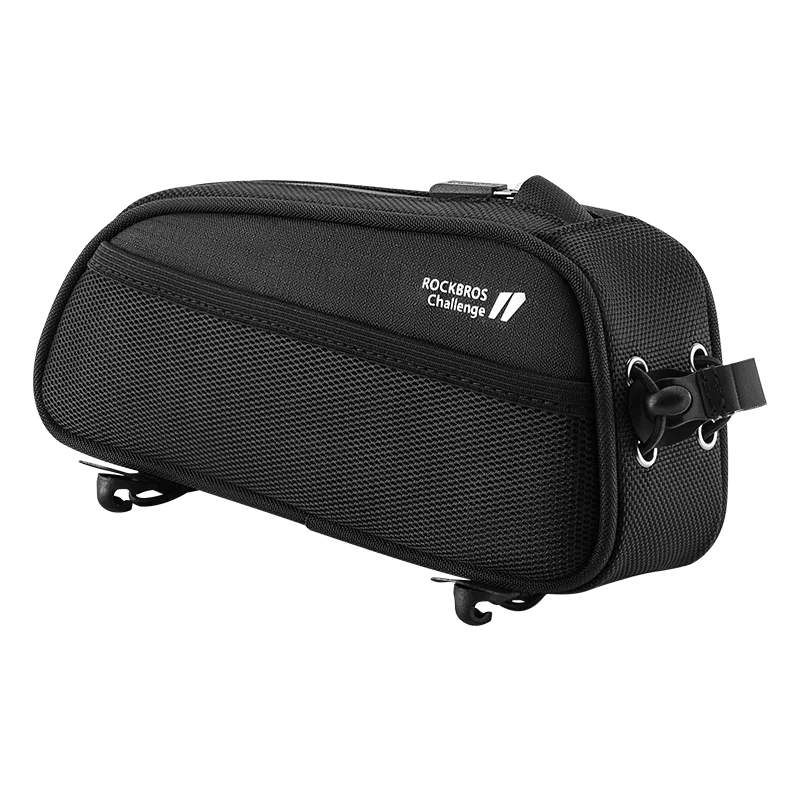 1.3L Waterproof Bicycle Frame Tube Bag with Headphone Jack Black-0
