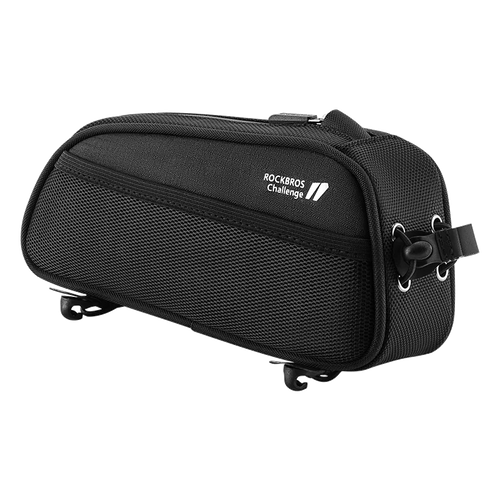 1.3L Waterproof Bicycle Frame Tube Bag with Headphone Jack Black-0