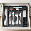 Expandable Cutlery Drawer Organiser Tray – Black (7 Slot)