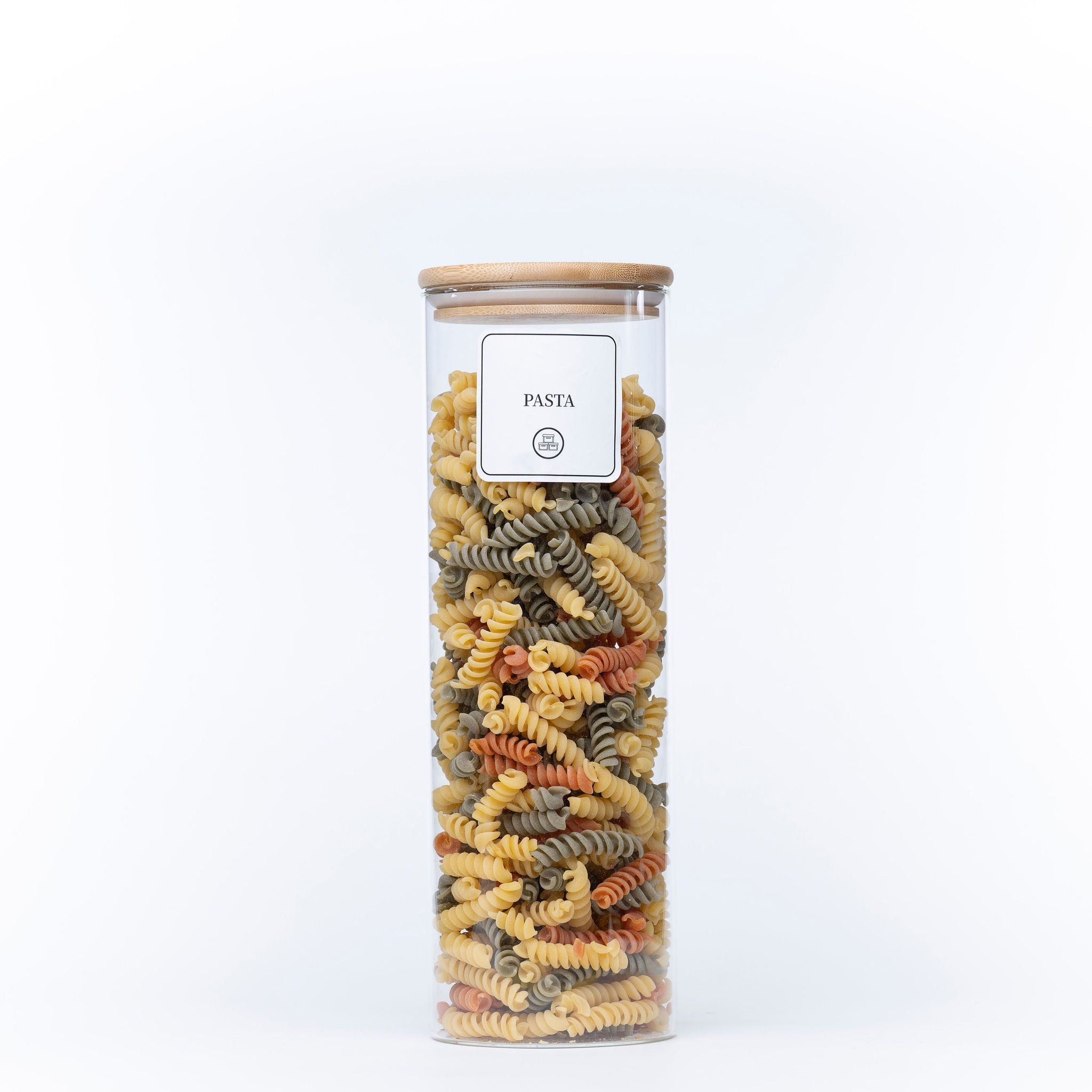 Round Glass Jar with Bamboo Lid - 2100ml-2