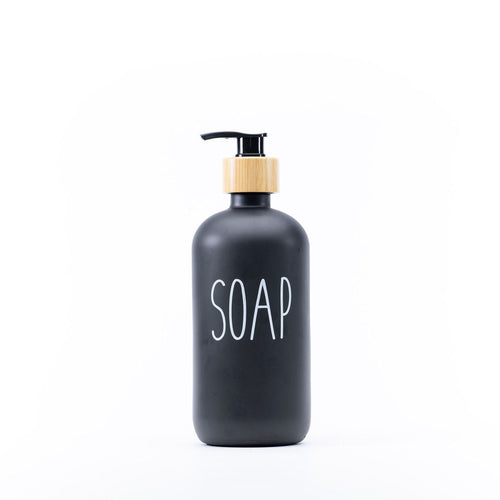 Black Glass Pump Bottle – 500 ml Refillable Dispenser