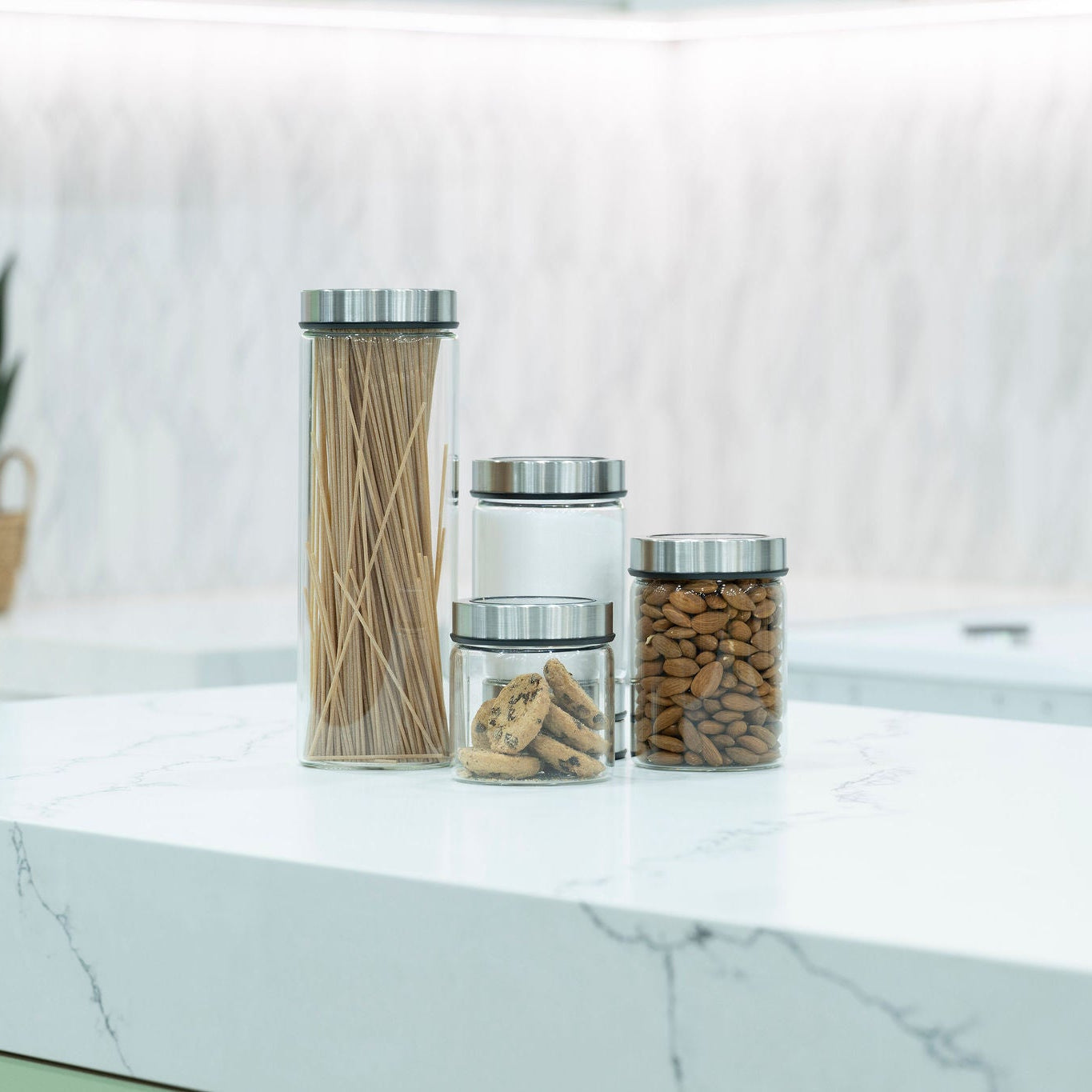 Glass Storage Jar – 1300ml with Clear Stainless Lid