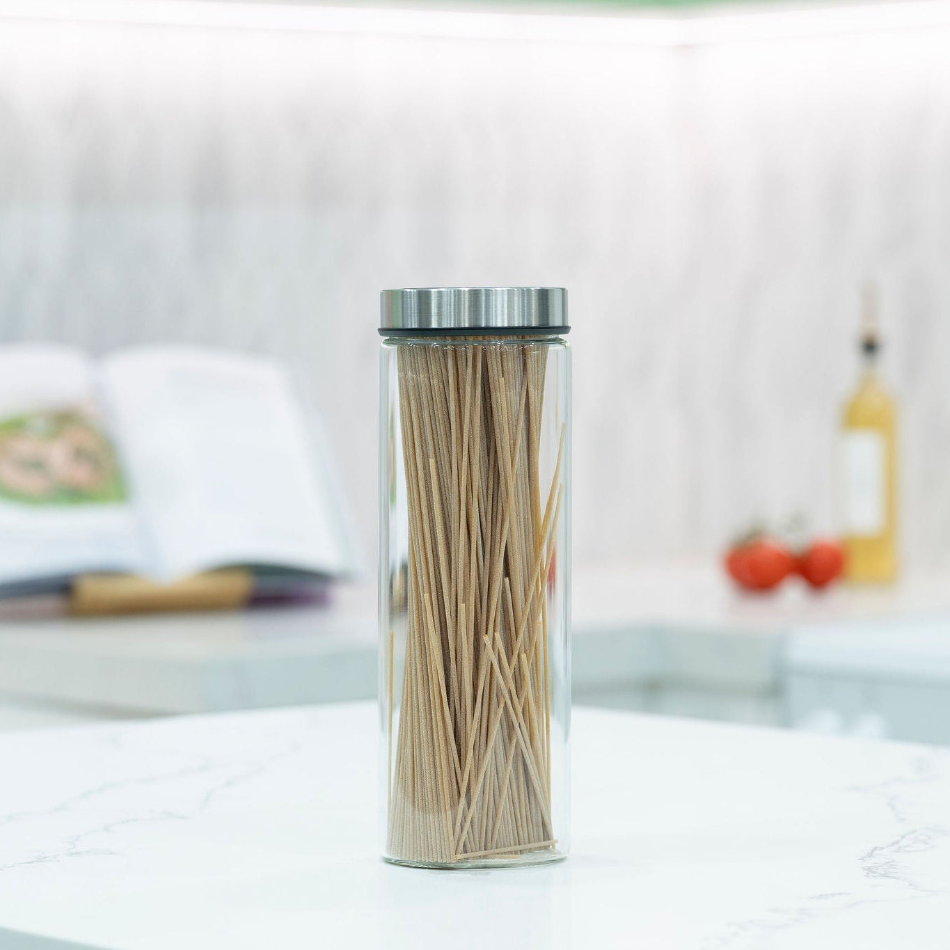 Glass Storage Jar – 1300ml with Clear Stainless Lid