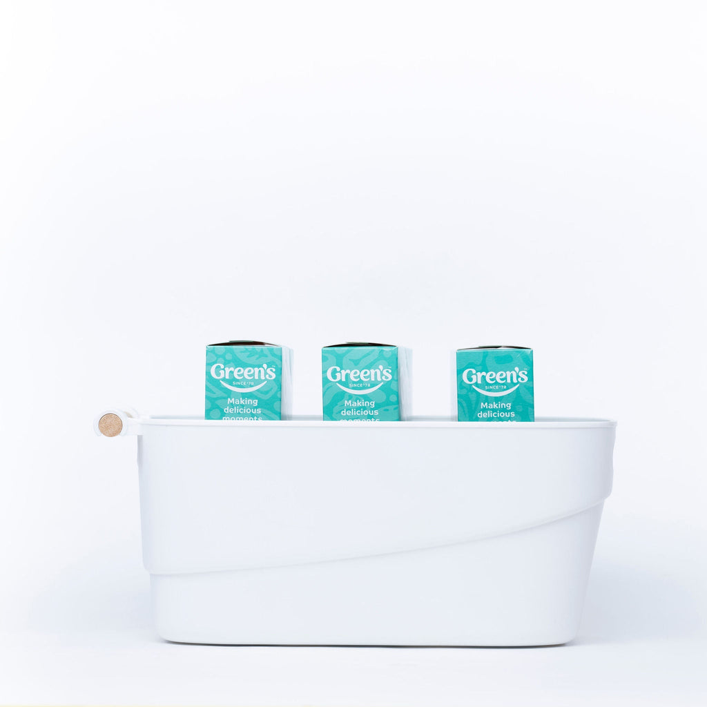 Medium White Storage Tub With Handle-3