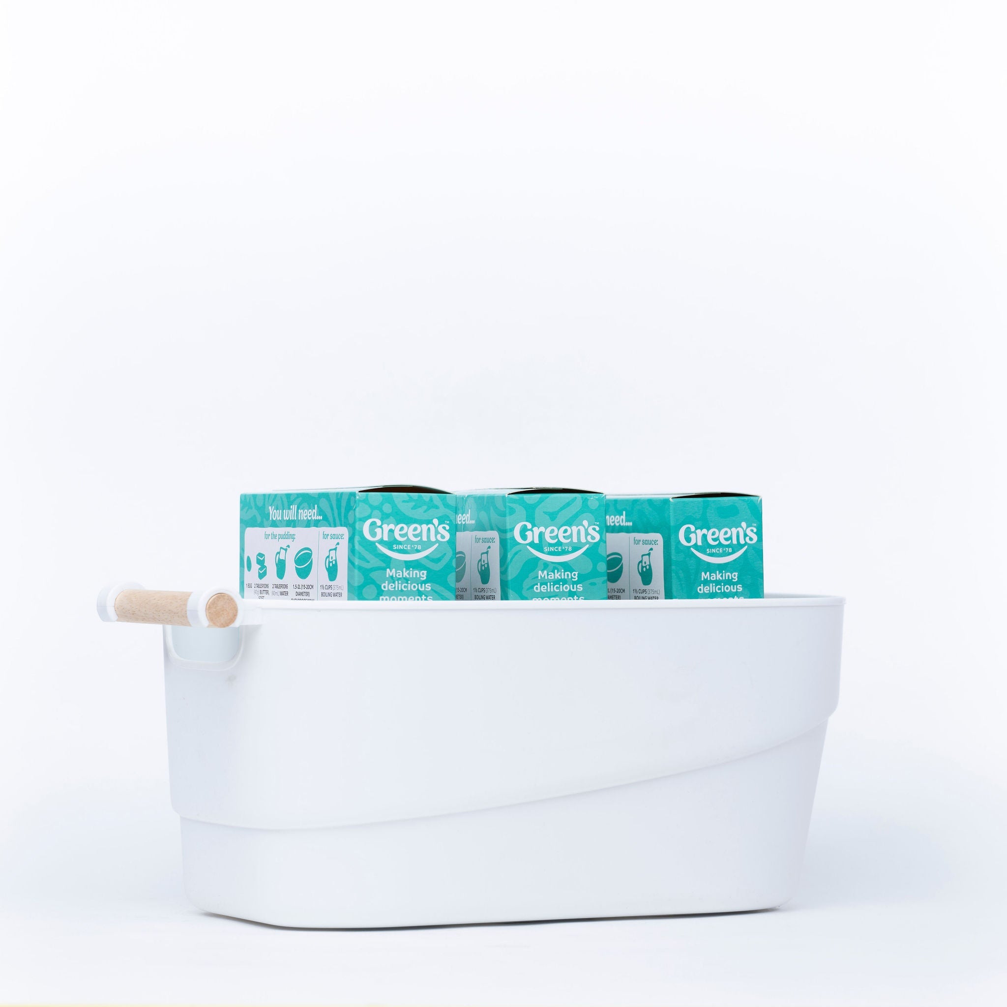 Medium White Storage Tub With Handle-2