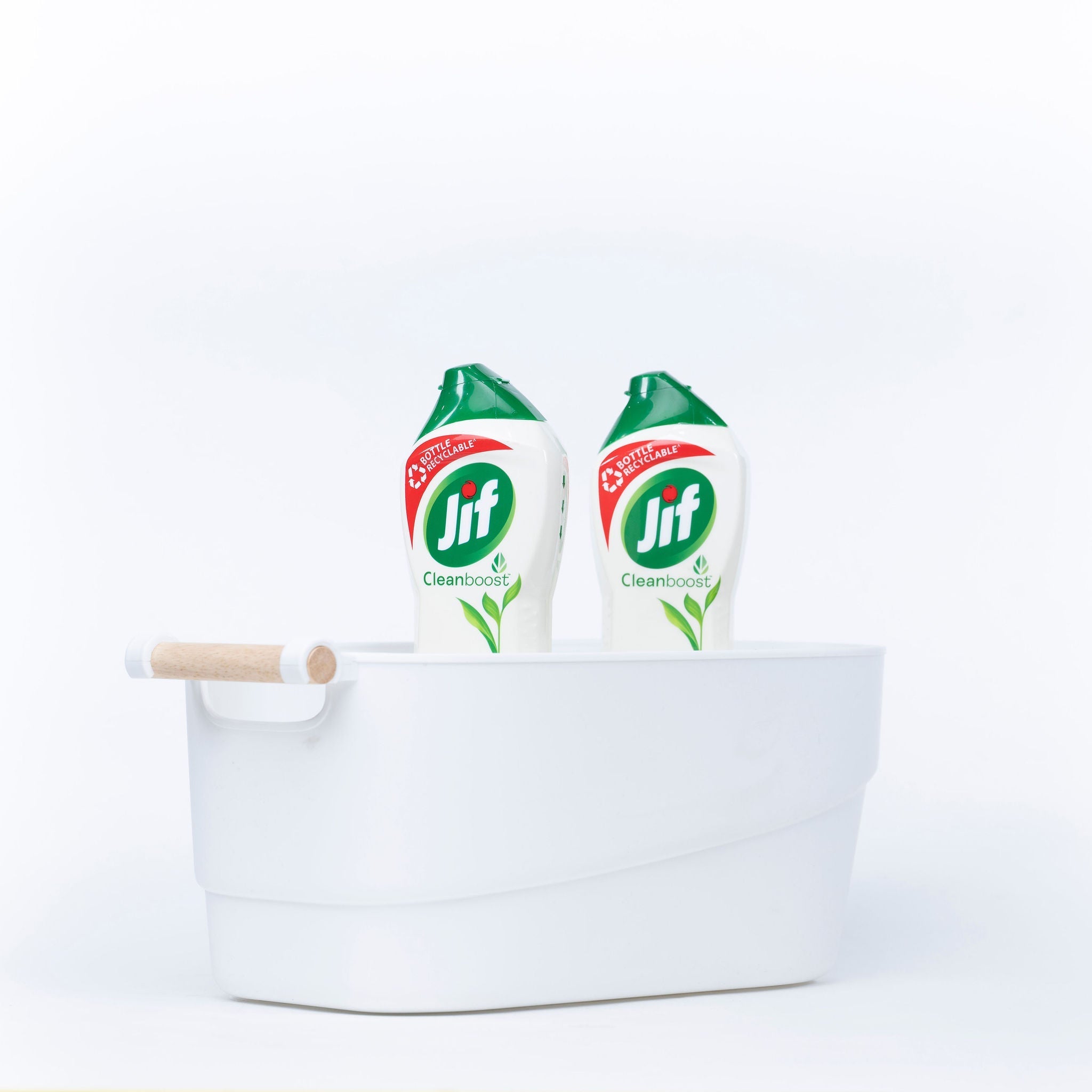 Medium White Storage Tub With Handle-1