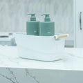 Medium White Storage Tub With Handle-0