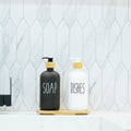 Glass Pump Bottles + Bamboo Tray – 500 ml Set-0