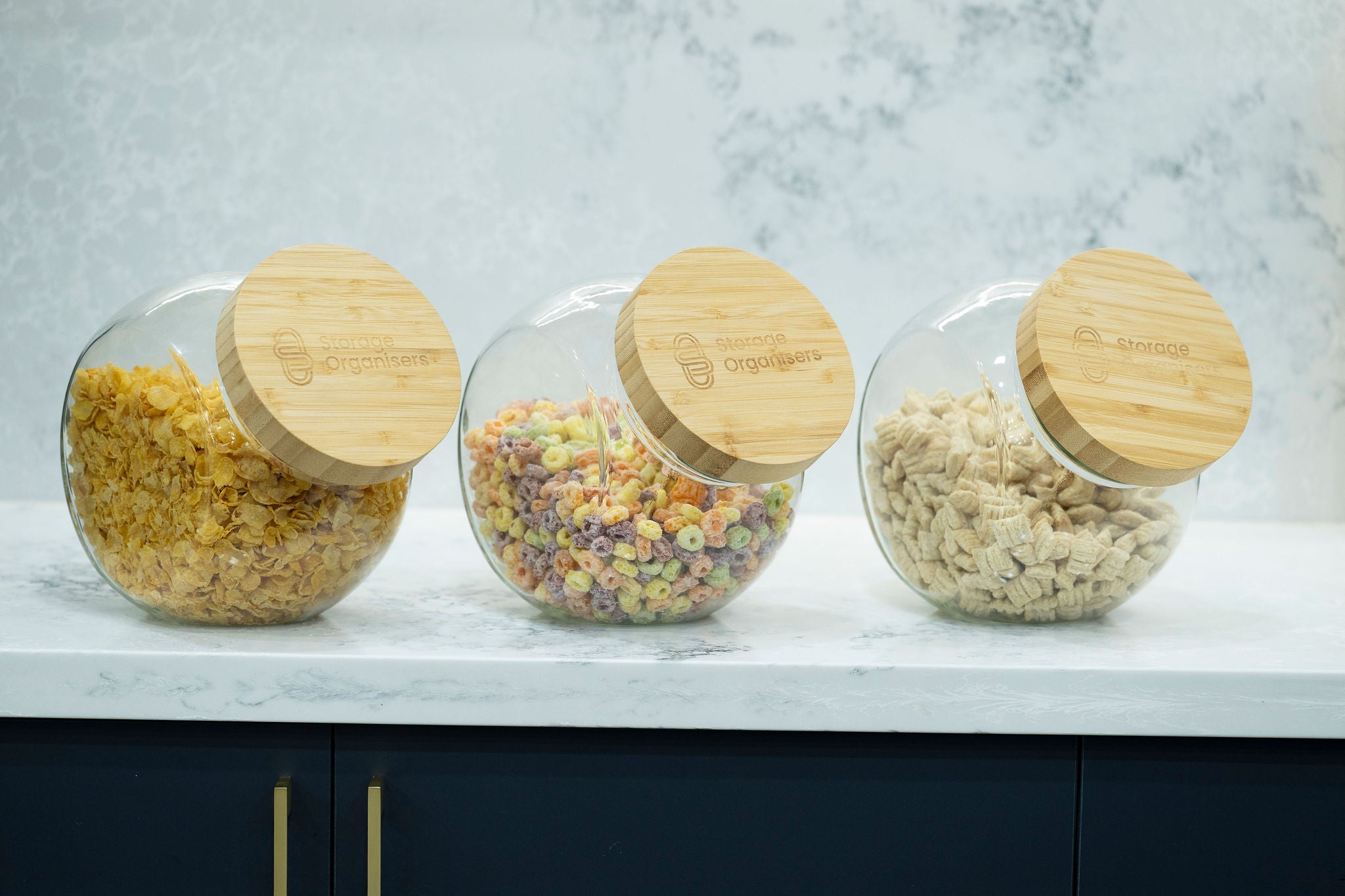Round Tilt Glass Jar with Bamboo Lid – 4 L-3