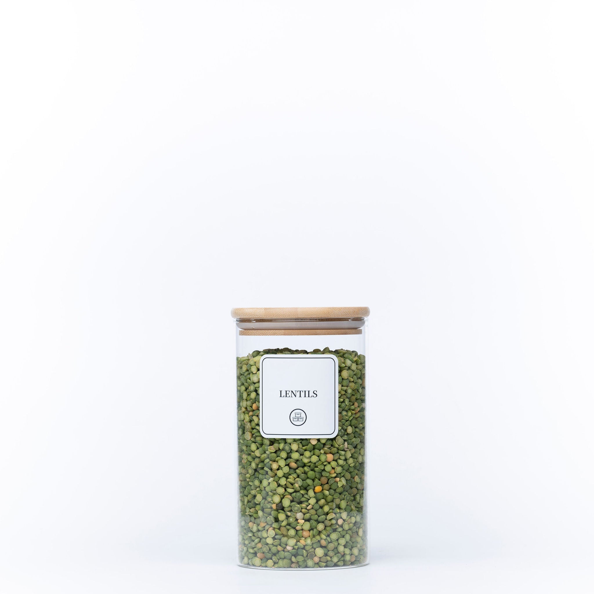 Round Glass Jar with Bamboo Lid - 1400ml