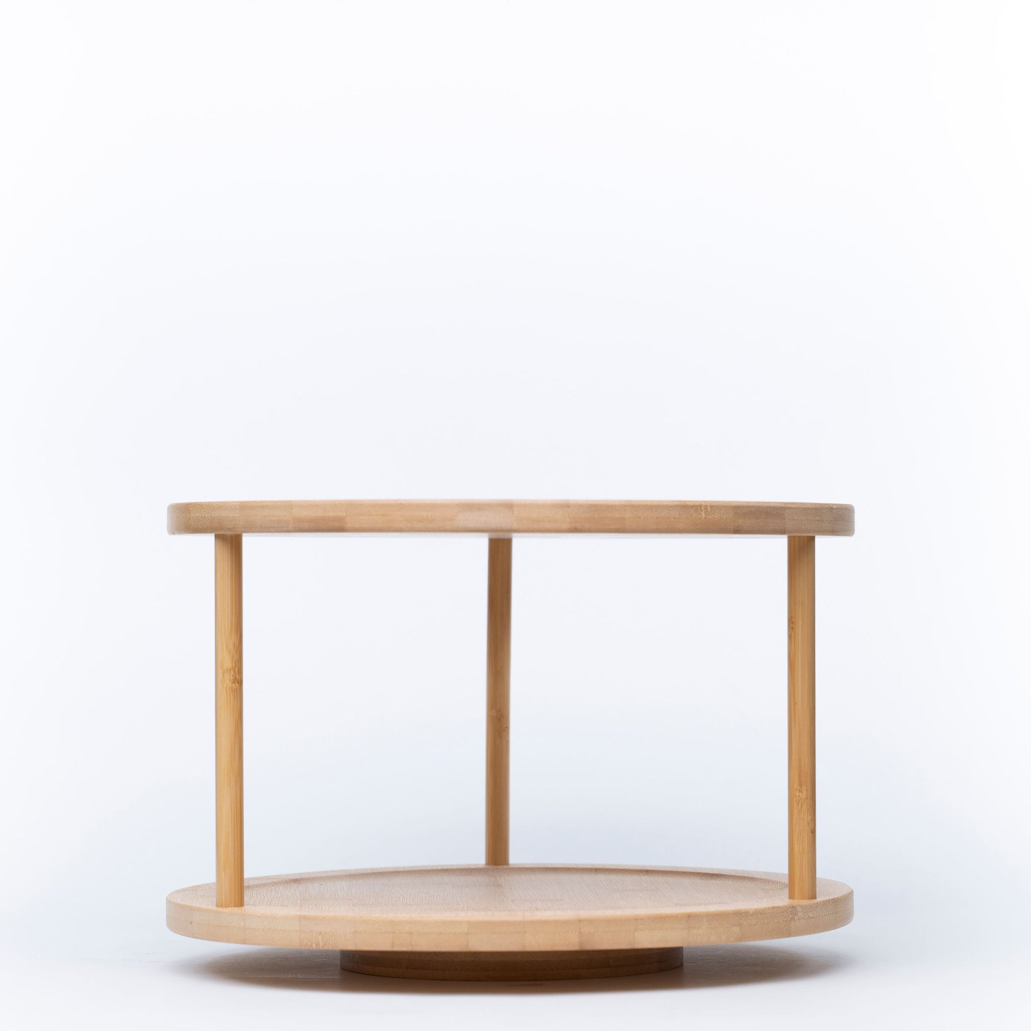 Double-Tier Bamboo Lazy Susan – 30cm Rotating Organiser