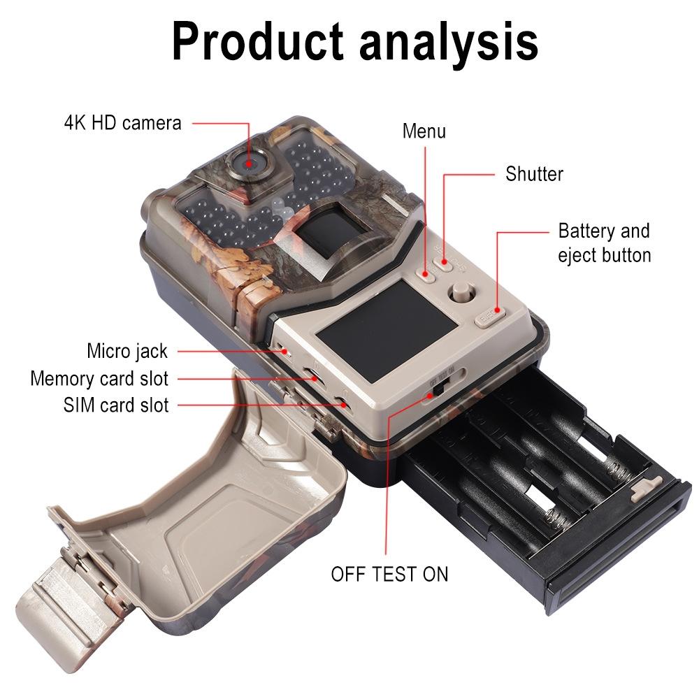 NNEIDS 36Mp 4K 4G Hunting Camera With App Control For Remote Viewing
